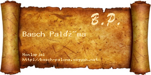 Basch Palóma névjegykártya